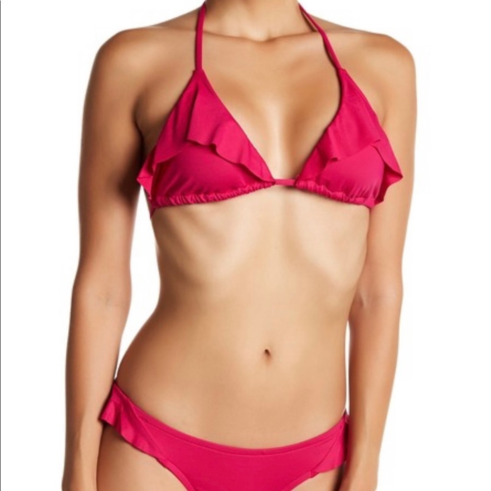 NWT La Blanca Flirtatious Ruffle Bikini Set‎ Sz 14